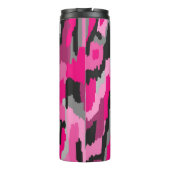 Roze en zwarte Abstracte afdrukflatpanel Thermosbeker (Achterkant)