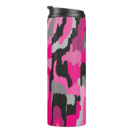 Roze en zwarte Abstracte afdrukflatpanel Thermosbeker