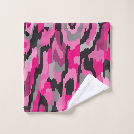 Roze en zwarte Abstracte afdrukken Bad Handdoek (Wasdoekje)