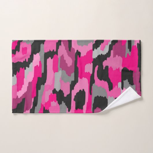 Roze en zwarte Abstracte afdrukken Bad Handdoek (Handdoek)