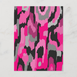 Roze en zwarte Abstracte afdrukken Briefkaart