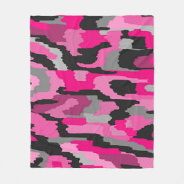 Roze en zwarte Abstracte afdrukken Fleece Deken