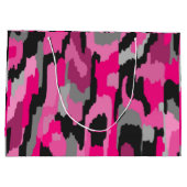 Roze en zwarte Abstracte afdrukken Groot Cadeauzakje (Achterkant)