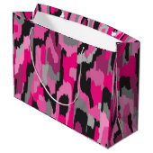 Roze en zwarte Abstracte afdrukken Groot Cadeauzakje (Achterkant Gekanteld)