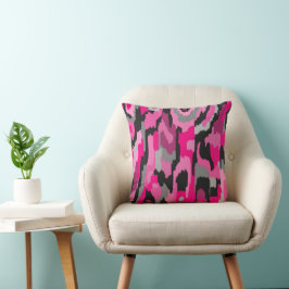 Roze en zwarte Abstracte afdrukken Kussen