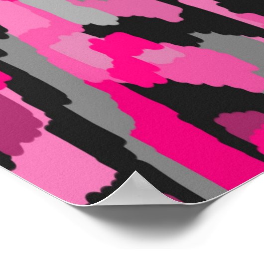 Roze en zwarte Abstracte afdrukken Poster (Hoek)
