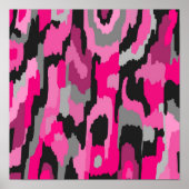 Roze en zwarte Abstracte afdrukken Poster (Voorkant)