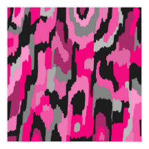Roze en zwarte Abstracte afdrukken