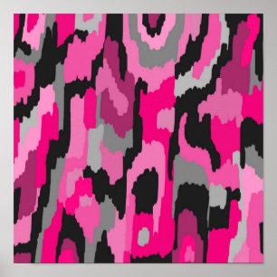 Roze en zwarte Abstracte afdrukken Poster