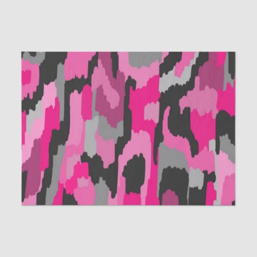 Roze en zwarte Abstracte afdrukken Tissuepapier (Voorkant)