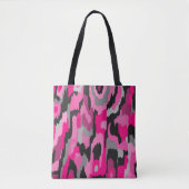 Roze en zwarte Abstracte afdrukken Tote Bag (Voorkant)