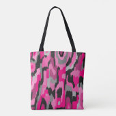 Roze en zwarte Abstracte afdrukken Tote Bag (Achterkant)
