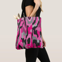 Roze en zwarte Abstracte afdrukken Tote Bag
