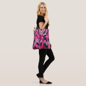 Roze en zwarte Abstracte afdrukken Tote Bag (Op model)