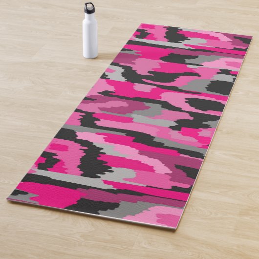 Roze en zwarte Abstracte afdrukken Yogamat (In situ)