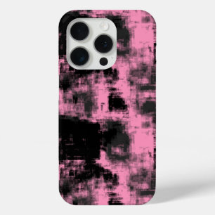 roze en zwarte abstracte iPhone 15 pro case