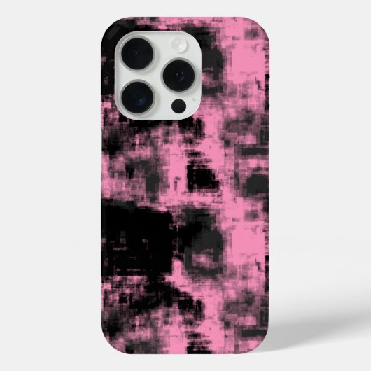 roze en zwarte abstracte Case-Mate iPhone case (Achterkant)