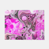 Roze en zwarte Abstracte Fluid Art Deurmat (Voorkant)