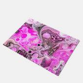 Roze en zwarte Abstracte Fluid Art Deurmat (Schuin)