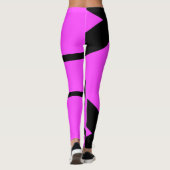 Roze en zwarte Abstracte lijnen Art Leggings (Achterkant)