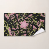 Roze en zwarte Achillea fractale kunst Bad Handdoek (Handdoek)