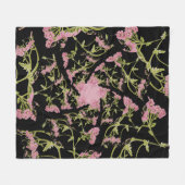 Roze en zwarte Achillea fractale kunst Fleece Deken (Voorkant (Horizontaal))