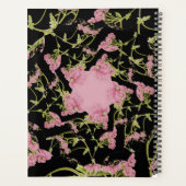 Roze en zwarte Achillea fractale kunst Planner (Achterkant)