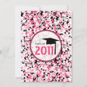 Roze en zwarte Afstuderen - 2011 Kaart (Achterkant)