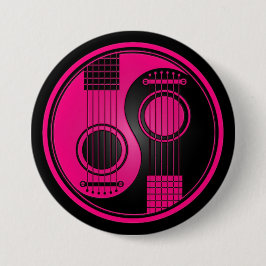 Roze en zwarte akoestische gitaren Yin Yang Ronde Button 7,6 Cm