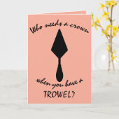  roze en zwarte archeoloog Trowel Kaart (Gele Bloem)