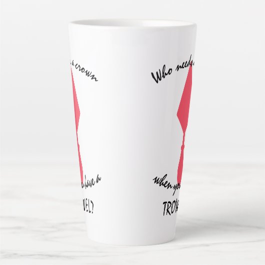  roze en zwarte archeoloog Trowel Latte Mok (Voorkant)