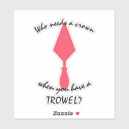  roze en zwarte archeoloog Trowel Sticker (Vel)