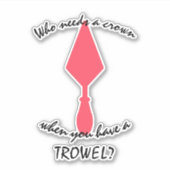  roze en zwarte archeoloog Trowel Sticker (Voorkant)