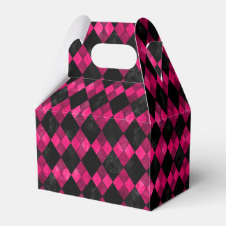 Roze en zwarte argyle feestgunstdoos bedankdoosjes