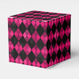 Roze en Zwarte Argyle Party Favoriet Box Bedankdoosjes