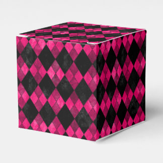 Roze en Zwarte Argyle Party Favoriet Box Bedankdoosjes