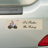 Roze en zwarte ATV Rider Bumpersticker (Op auto)