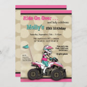 Roze en zwarte ATV Rider Kaart (Voorkant / Achterkant)