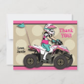 Roze en zwarte ATV Rider Note Card Kaart (Voorkant)
