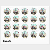 Roze en zwarte ATV Rider Ronde Sticker (Vel)