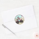 Roze en zwarte ATV Rider Ronde Sticker (Envelop)