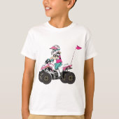 Roze en zwarte ATV Rider T-shirt (Voorkant)