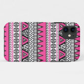 Roze en zwarte Aztec Afdrukken iPhone 5 Hoesje (Achterkant (horizontaal))