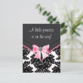 Roze en zwarte Baby shower Kaart (Staand voorkant)