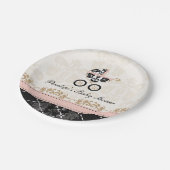 Roze en zwarte Baby shower voor het vervoer van Da Papieren Bordje (Gekanteld)