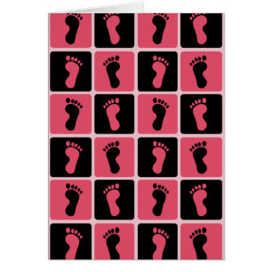 Roze en zwarte Baby voetafdrukken
