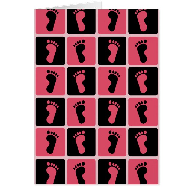 Roze en zwarte Baby voetafdrukken (Voorkant)