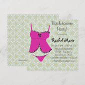 Roze en zwarte bachelorette kaart (Voorkant / Achterkant)