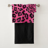 ROZE EN ZWARTE BADHANDDOEK SET! AANGEPAST ONTWERP! BAD HANDDOEK (Insitu)