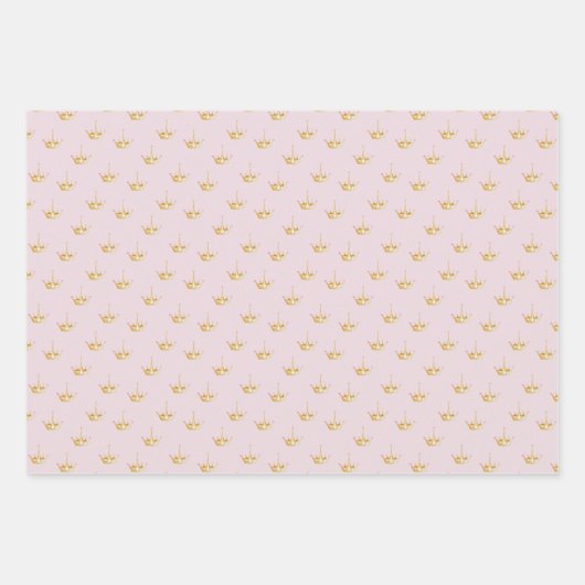 Roze en zwarte Ballerina Gold Crown Inpakpapier Vel (Voorkant 2)
